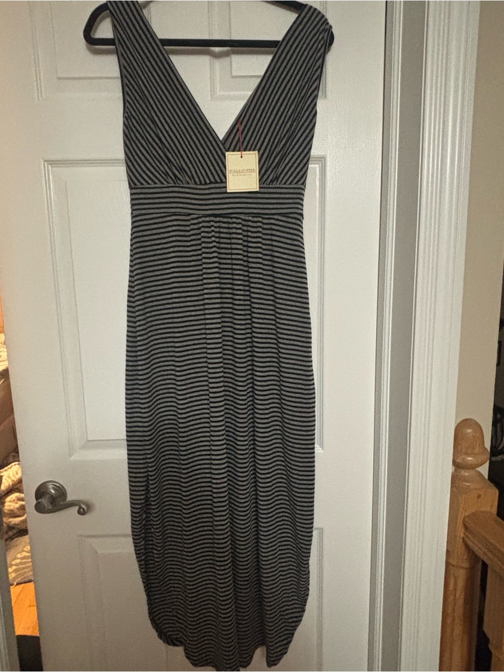 Marshalls Black & White Striped V-Neck Sleeveless Maxi Dress